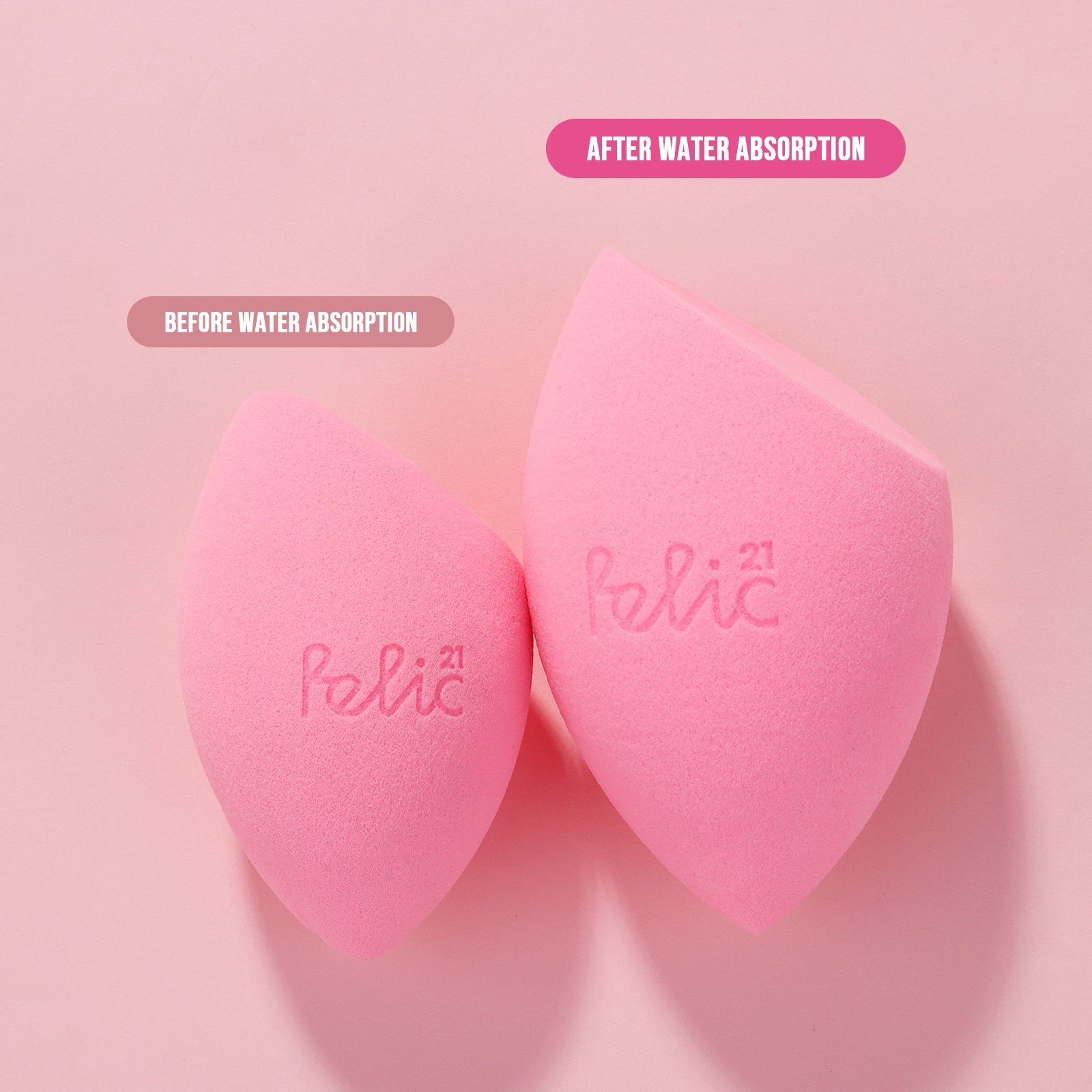 FELIC21 Oval Powder Makeup Sponge – Pink Rose - Default Title