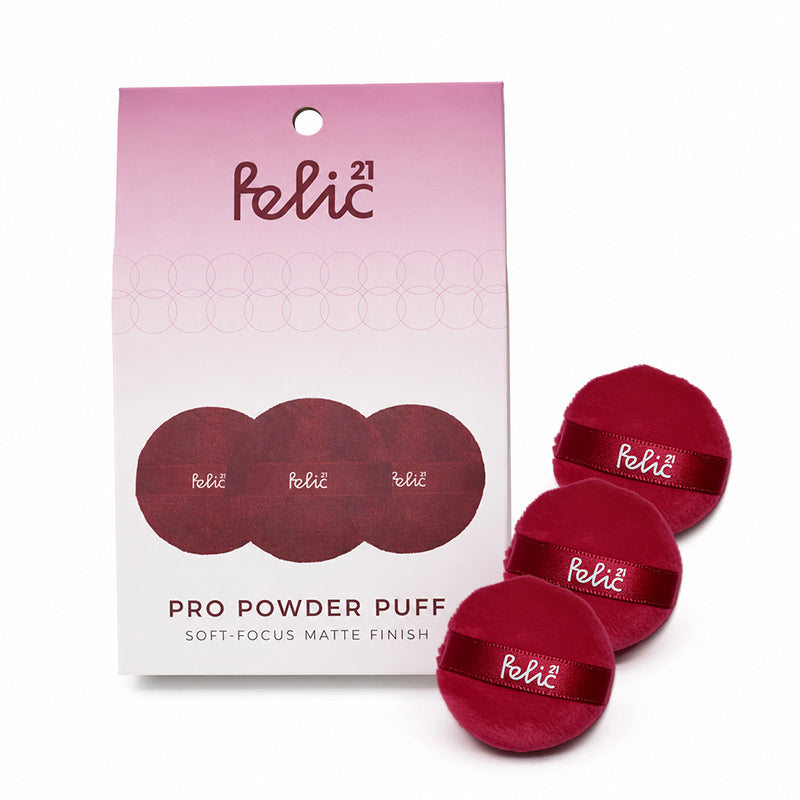 FELIC21 Round Pro Powder Puff + - Small | Pack of 3