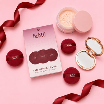 FELIC21 Round Pro Powder Puff + - Small | Pack of 3