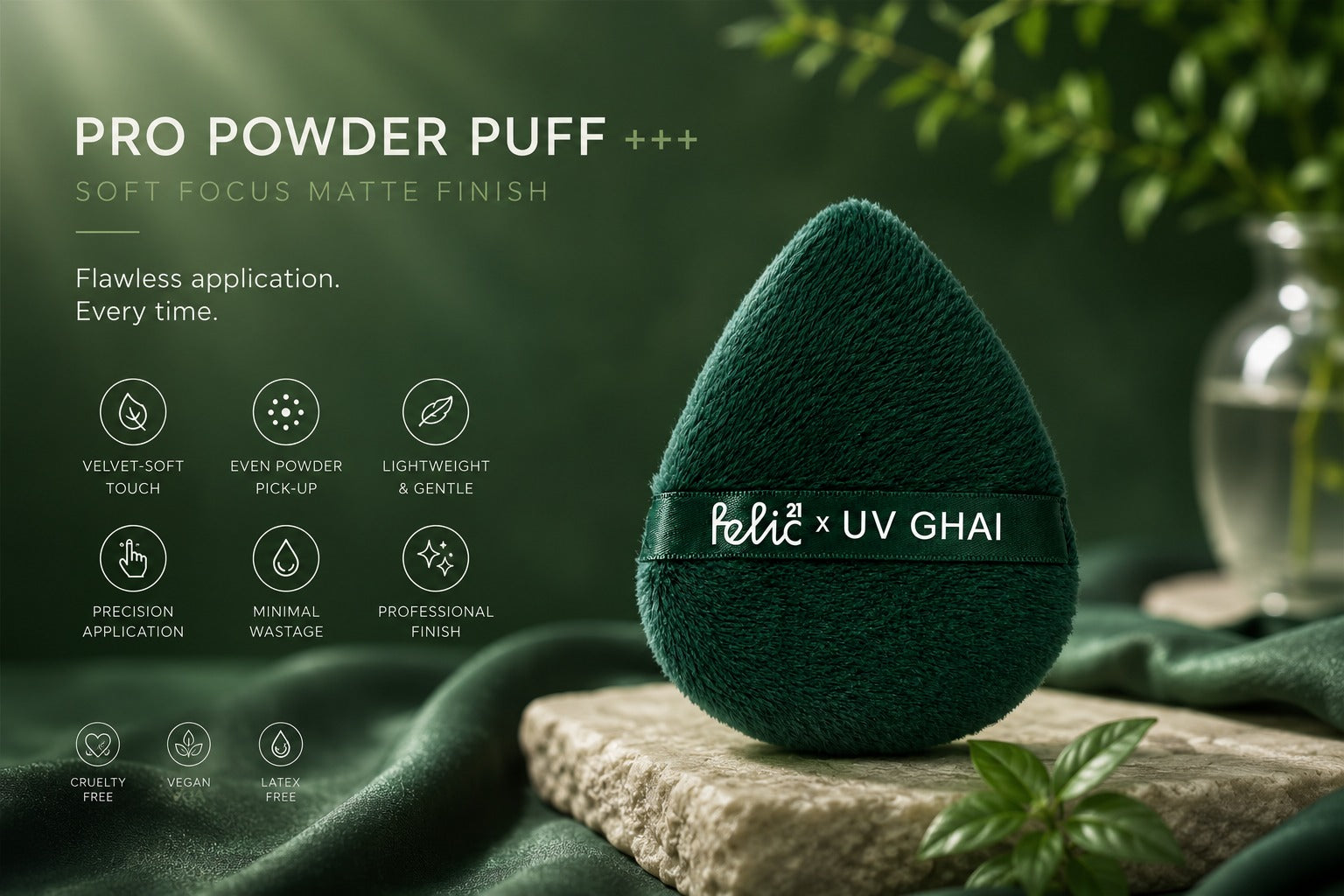 Felic21 x UV Ghai Pro Power Puff+++ | Professional Powder Puff for Setting, Baking & Touch-Ups